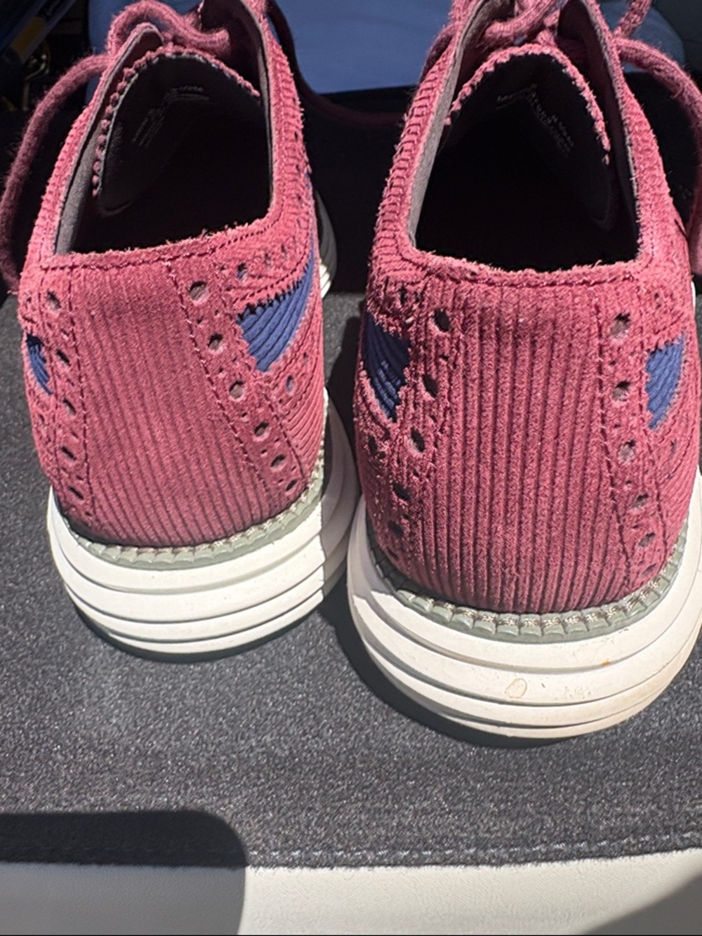 Cole Haan Men's Og Rem Longwing Burgundy & Navy Mesh Derby Shoes; Sz: 8.5; EUC - Picture 5 of 8